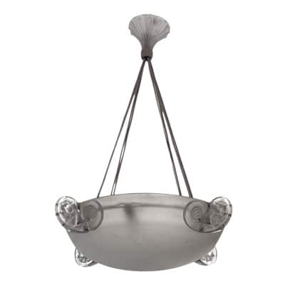 Suspension « Ronces » verre blanc de René LALIQUE