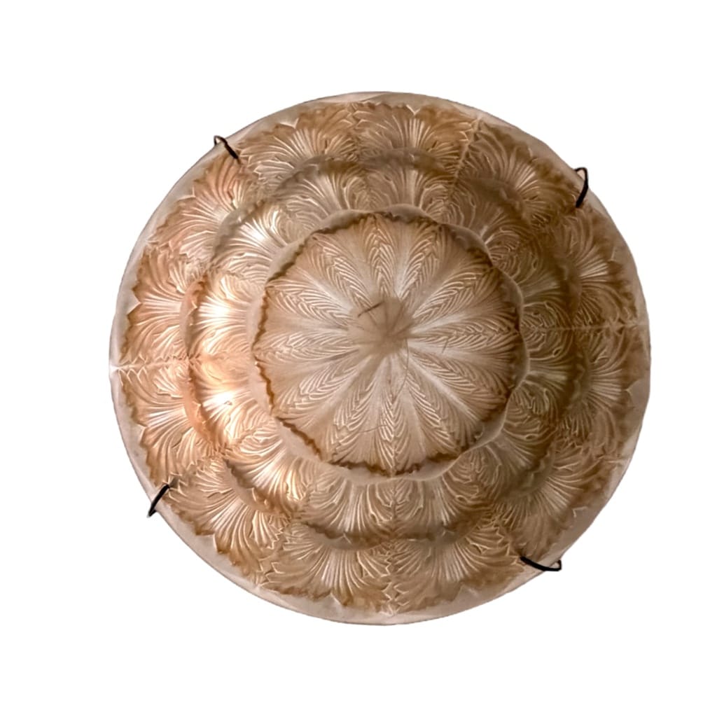 Suspension « Gaillon » verre blanc patiné sépia de René LALIQUE 7 Suspension « Gaillon » verre blanc patiné sépia de René LALIQUE 7