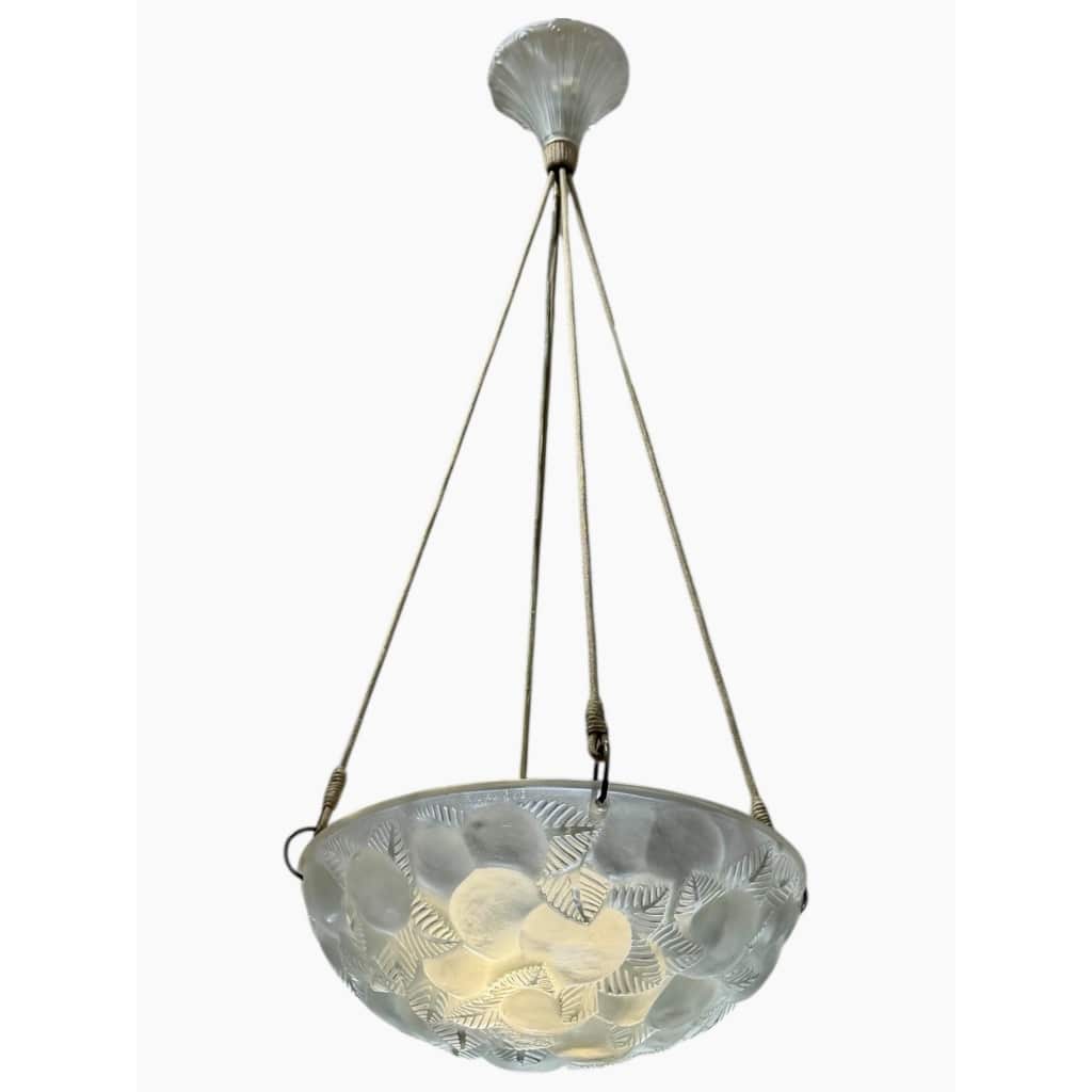 Suspension « Lausanne » verre blanc de René LALIQUE 4 Suspension « Lausanne » verre blanc de René LALIQUE 4