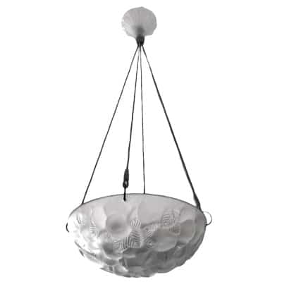 Suspension « Lausanne » verre blanc de René LALIQUE