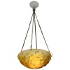 Suspension « Lausanne » verre jaune ambré de René LALIQUE 8 Suspension « Lausanne » verre jaune ambré de René LALIQUE 8