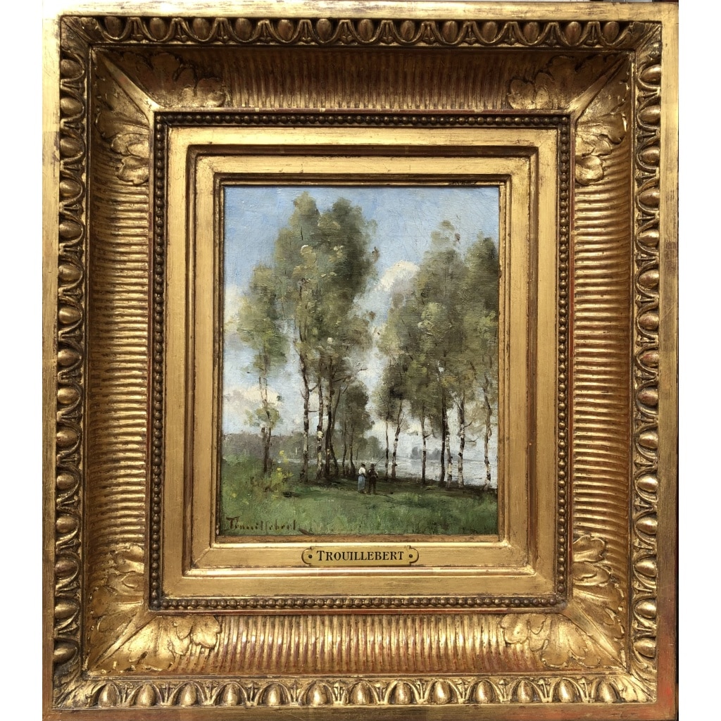 TROUILLEBERT Paul Desire Tableau 19è Ecole de Barbizon Les pêcheurs au bord de l’eau Huile sur toile Signée Certificat d’authenticité 5 TROUILLEBERT Paul Desire Tableau 19è Ecole de Barbizon Les pêcheurs au bord de l’eau Huile sur toile Signée Certificat d’authenticité 5