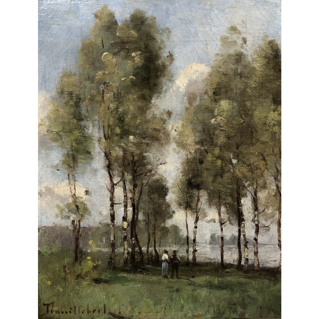 TROUILLEBERT Paul Desire Tableau 19è Ecole de Barbizon Les pêcheurs au bord de l’eau Huile sur toile Signée Certificat d’authenticité 7 TROUILLEBERT Paul Desire Tableau 19è Ecole de Barbizon Les pêcheurs au bord de l’eau Huile sur toile Signée Certificat d’authenticité 7