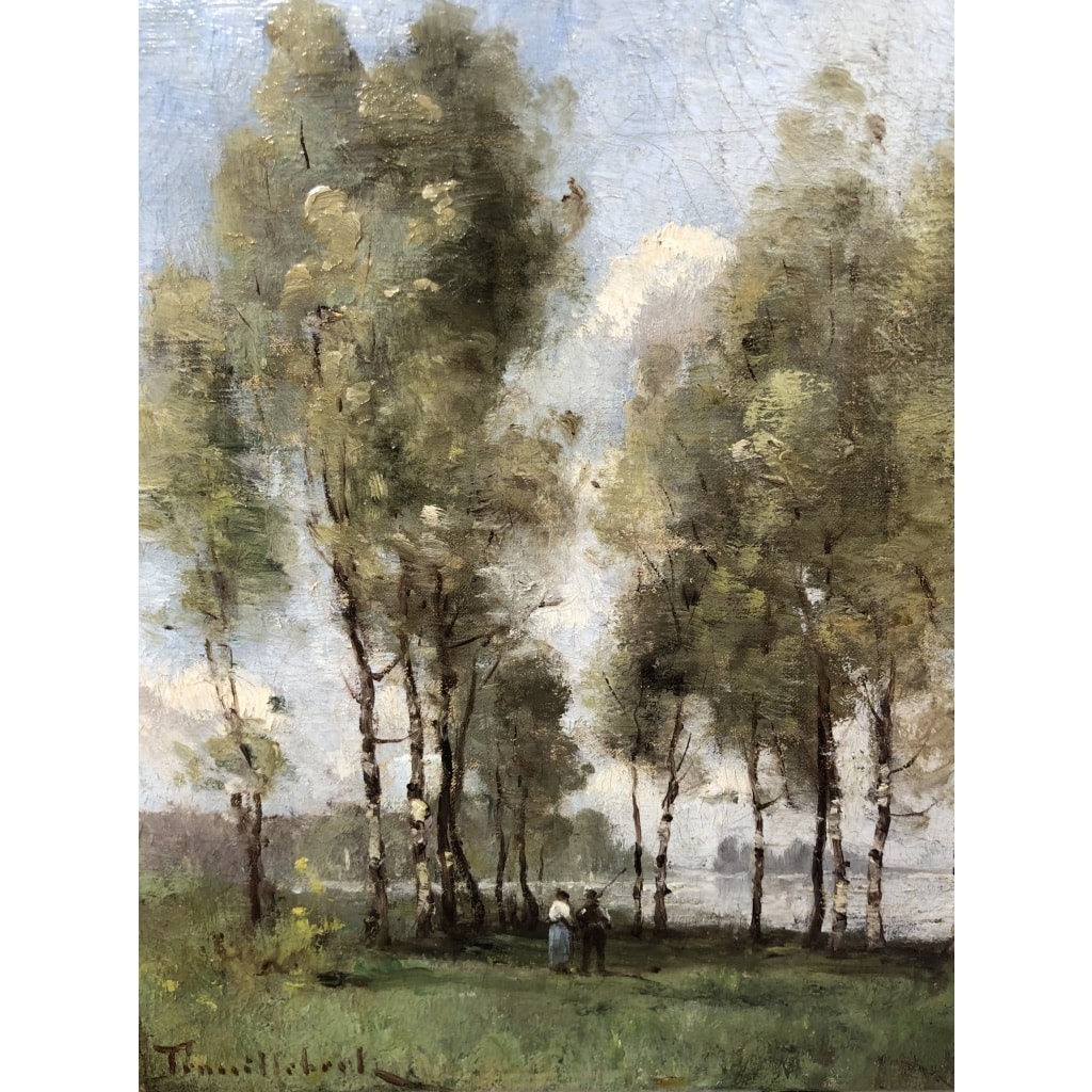 TROUILLEBERT Paul Desire Tableau 19è Ecole de Barbizon Les pêcheurs au bord de l’eau Huile sur toile Signée Certificat d’authenticité 8 TROUILLEBERT Paul Desire Tableau 19è Ecole de Barbizon Les pêcheurs au bord de l’eau Huile sur toile Signée Certificat d’authenticité 8