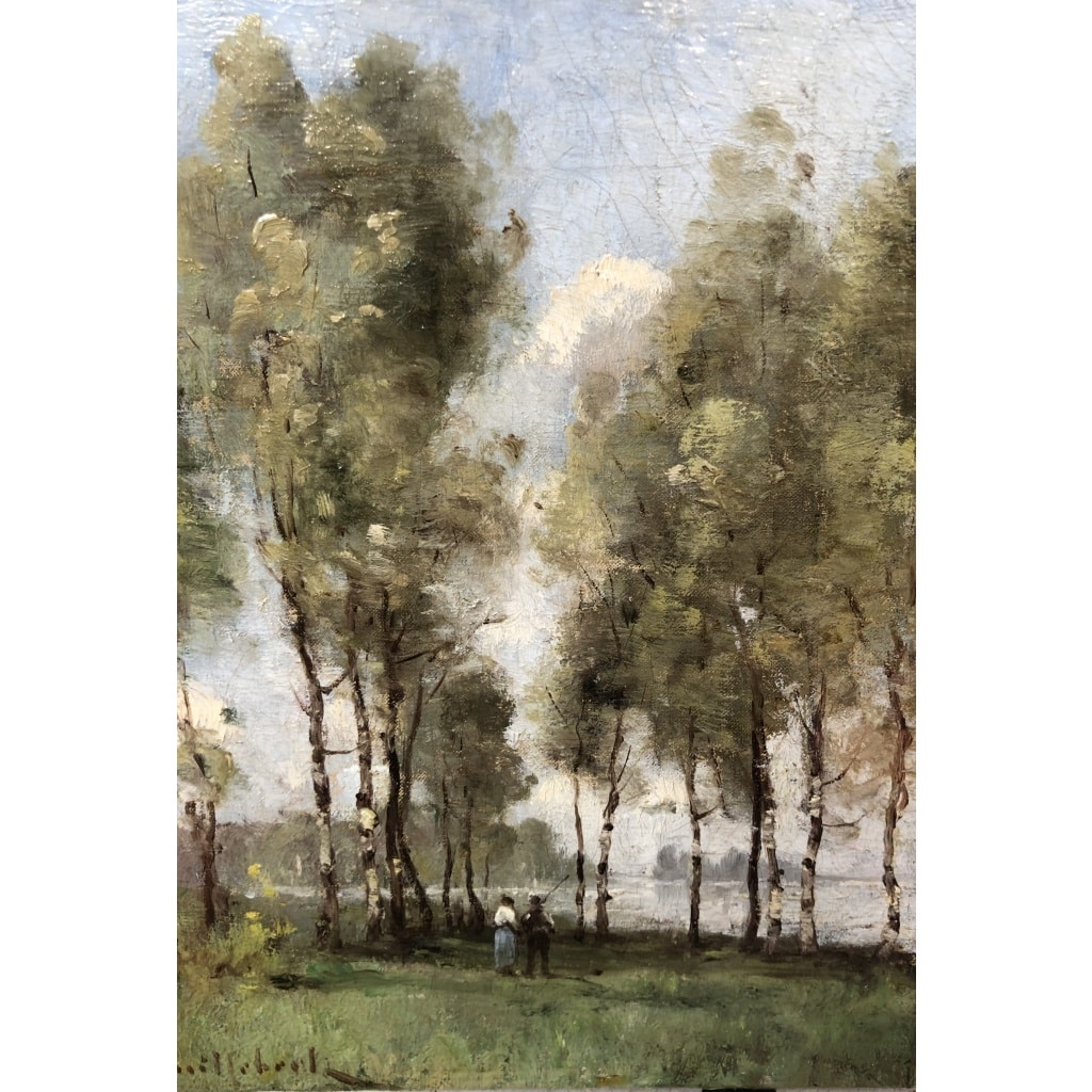 TROUILLEBERT Paul Desire Tableau 19è Ecole de Barbizon Les pêcheurs au bord de l’eau Huile sur toile Signée Certificat d’authenticité 9 TROUILLEBERT Paul Desire Tableau 19è Ecole de Barbizon Les pêcheurs au bord de l’eau Huile sur toile Signée Certificat d’authenticité 9