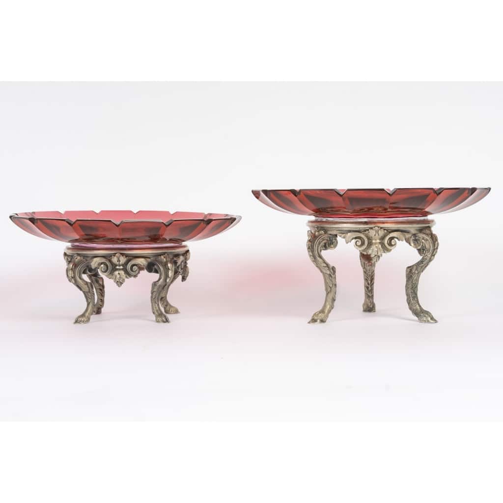Halphen & Baccarat – Rare Ensemble en Cristal Rubis et Bronze Argenté, vers 1890/1900 10