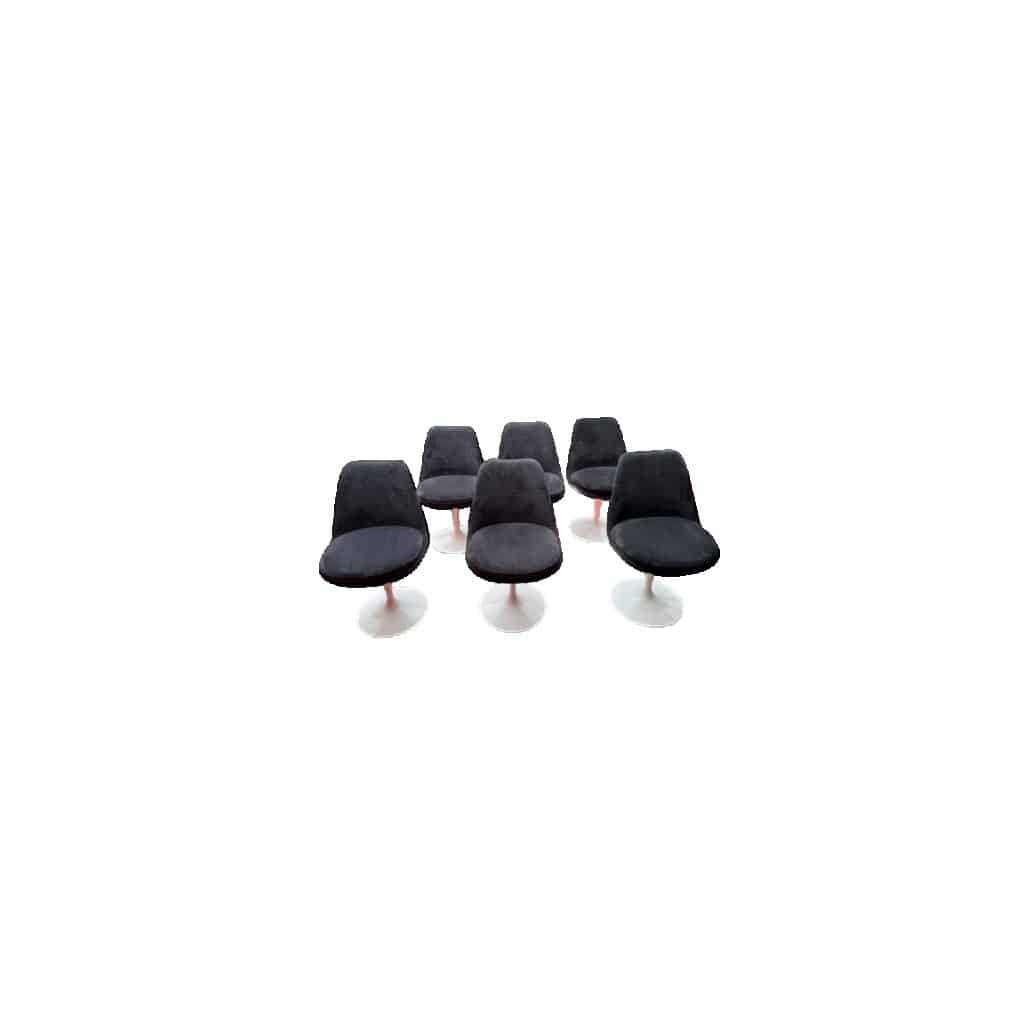 Eero Saarinen pour Knoll : 6 chaises ‘TULIP’ pivotantes