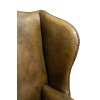Grand fauteuil anglais appelé « Wing Chair » en cuir vert. Circa 1920 13
