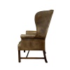Grand fauteuil anglais appelé « Wing Chair » en cuir vert. Circa 1920 10