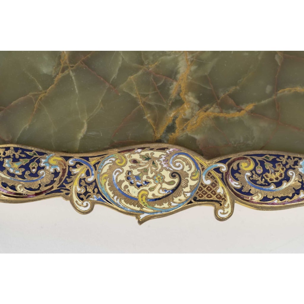 Plateau en onyx, bronze doré et émaux cloisonnés – époque Napoléon III, XIXᵉ siècle 7