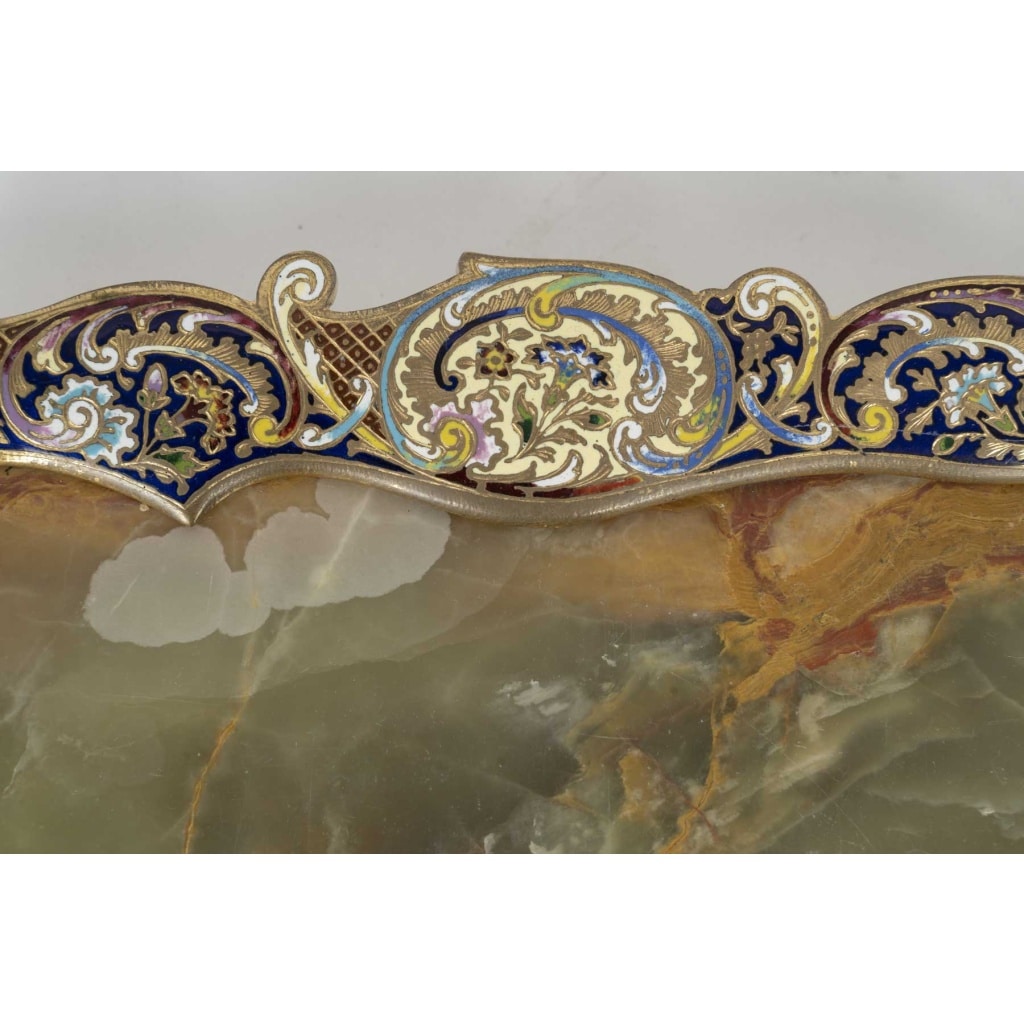 Plateau en onyx, bronze doré et émaux cloisonnés – époque Napoléon III, XIXᵉ siècle 6