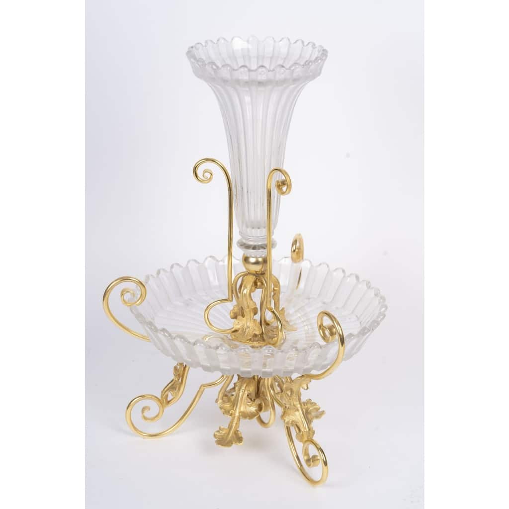 Centre de table en cristal signé Baccarat et bronze doré, début XXᵉ siècle 2