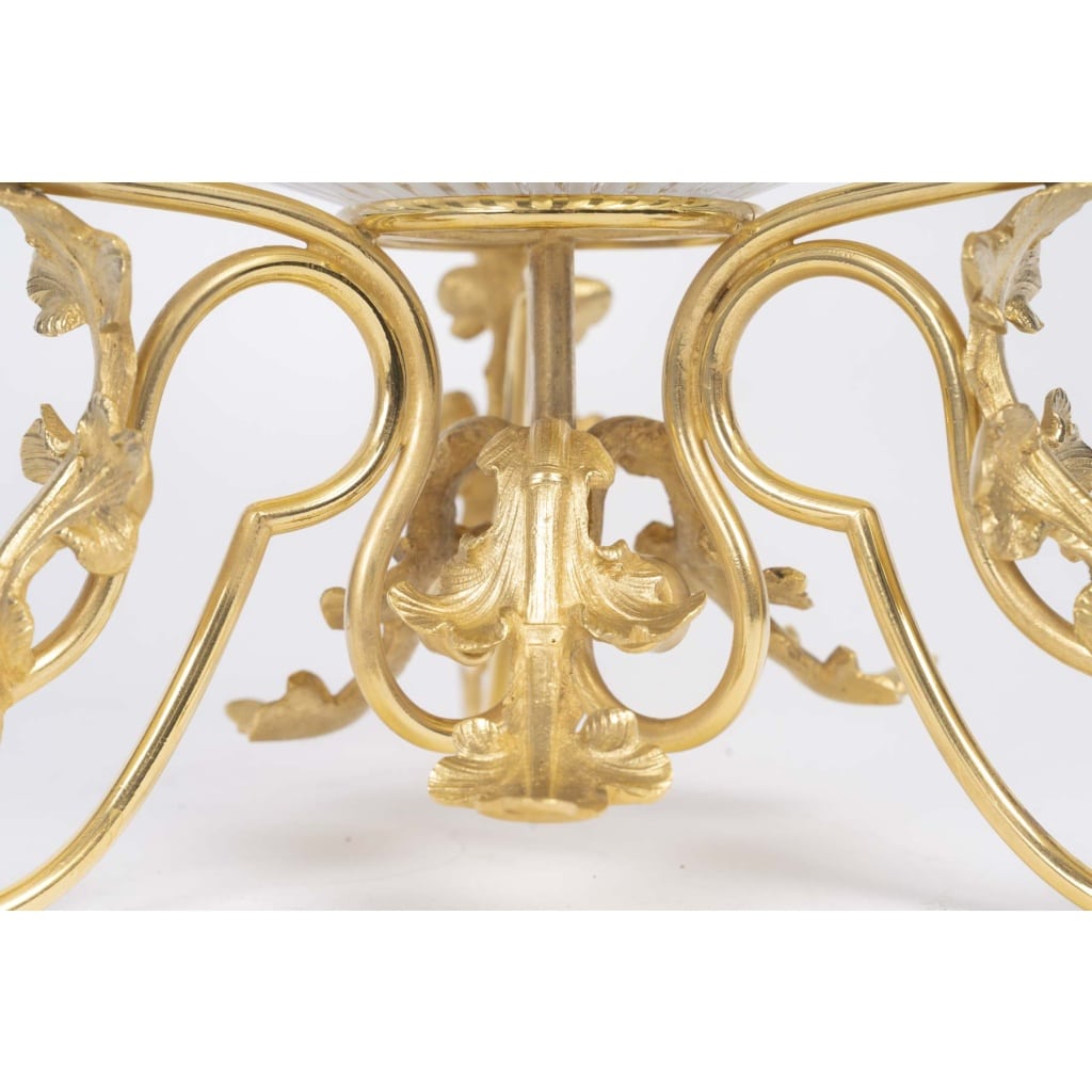 Centre de table en cristal signé Baccarat et bronze doré, début XXᵉ siècle 3