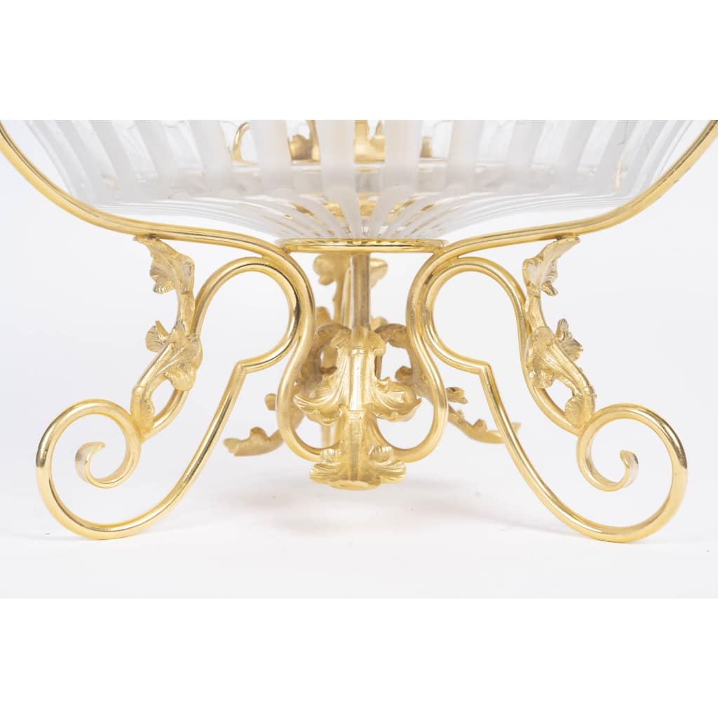 Centre de table en cristal signé Baccarat et bronze doré, début XXᵉ siècle 4