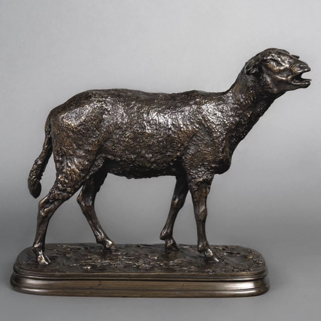 Sculpture – Le Mouton Des Vosges , Pierre – Jules Mêne (1810-1879) – Bronze 2