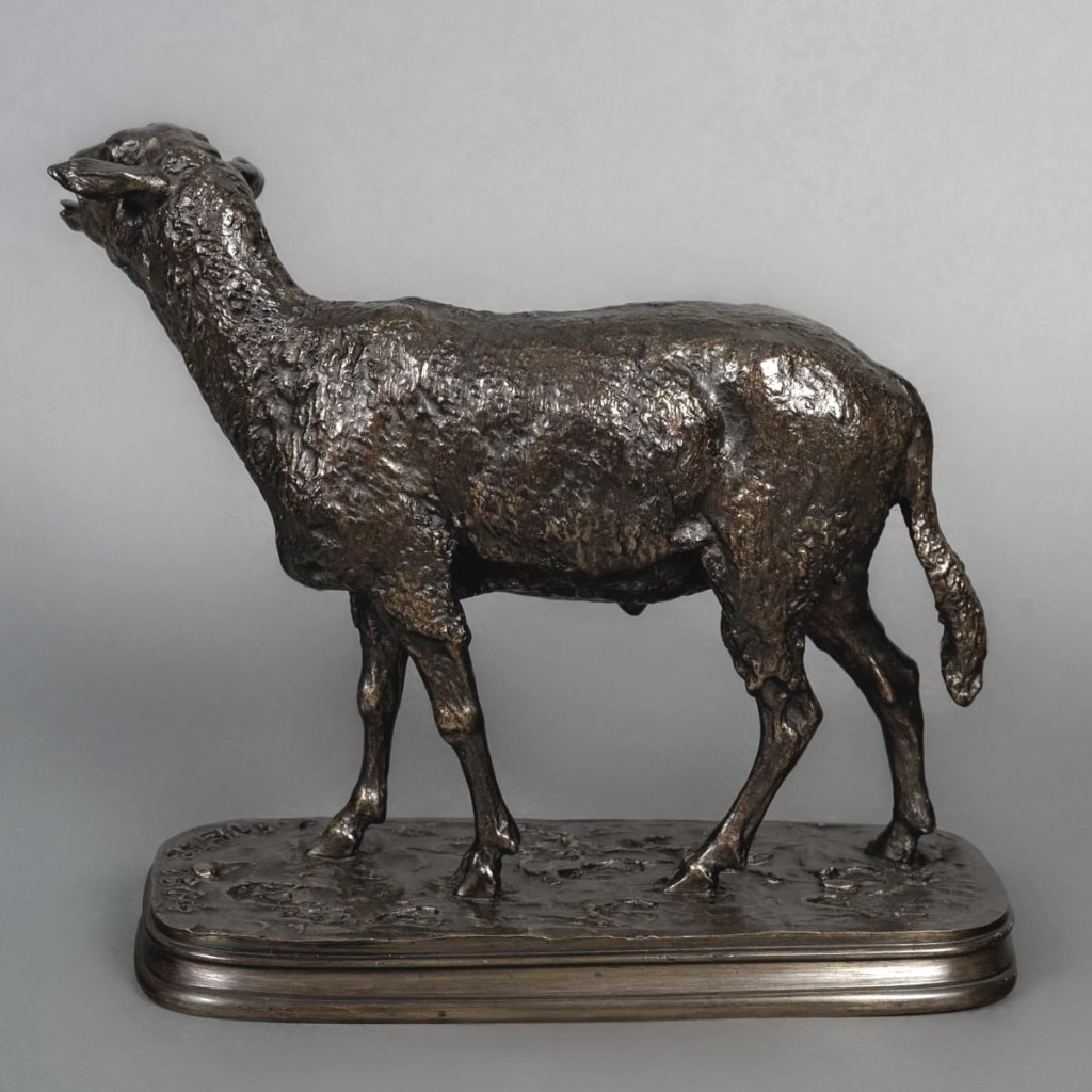 Sculpture – Le Mouton Des Vosges , Pierre – Jules Mêne (1810-1879) – Bronze 5