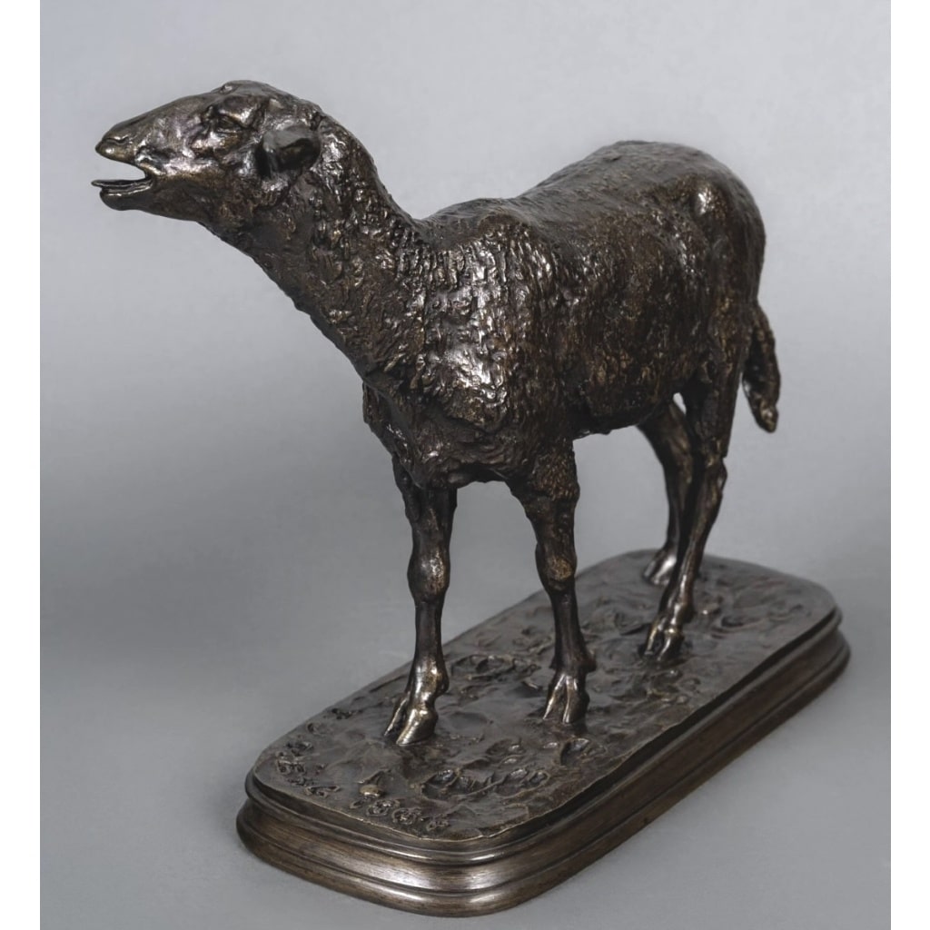 Sculpture – Le Mouton Des Vosges , Pierre – Jules Mêne (1810-1879) – Bronze 4