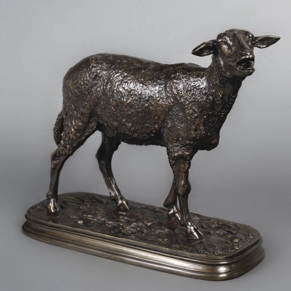 Sculpture – Le Mouton Des Vosges , Pierre – Jules Mêne (1810-1879) – Bronze 3