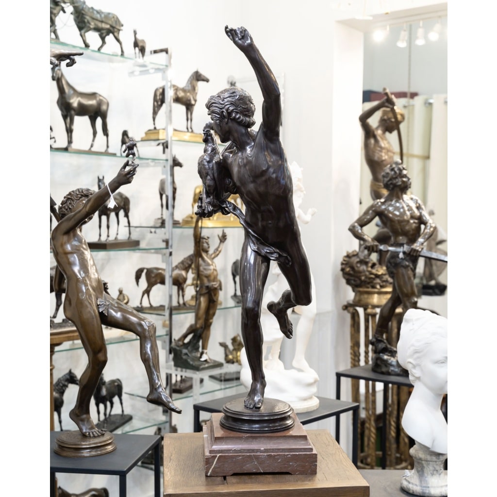 Sculpture – Le Vainqueur Au Combat De Coqs , Alexandre Falguière (1831-1900) – Bronze 8 Sculpture – Le Vainqueur Au Combat De Coqs , Alexandre Falguière (1831-1900) – Bronze 8