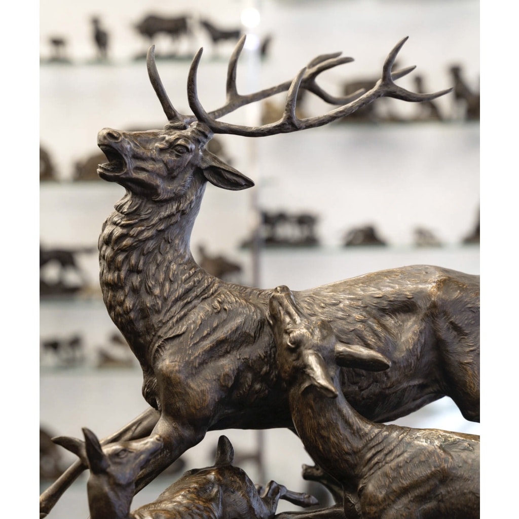 Sculpture – Famille De Cervidés , Clovis – Edmond Masson (1838-1913) – Bronze 4 Sculpture – Famille De Cervidés , Clovis – Edmond Masson (1838-1913) – Bronze 4