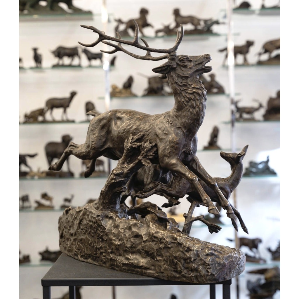 Sculpture – Famille De Cervidés , Clovis – Edmond Masson (1838-1913) – Bronze 6 Sculpture – Famille De Cervidés , Clovis – Edmond Masson (1838-1913) – Bronze 6