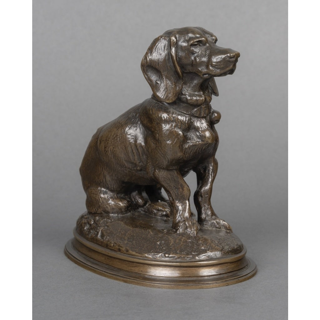 Sculpture – Basset Assis (Ravageot) , Emmanuel Frémiet (1824 -1910) – Bronze 5 Sculpture – Basset Assis (Ravageot) , Emmanuel Frémiet (1824 -1910) – Bronze 5