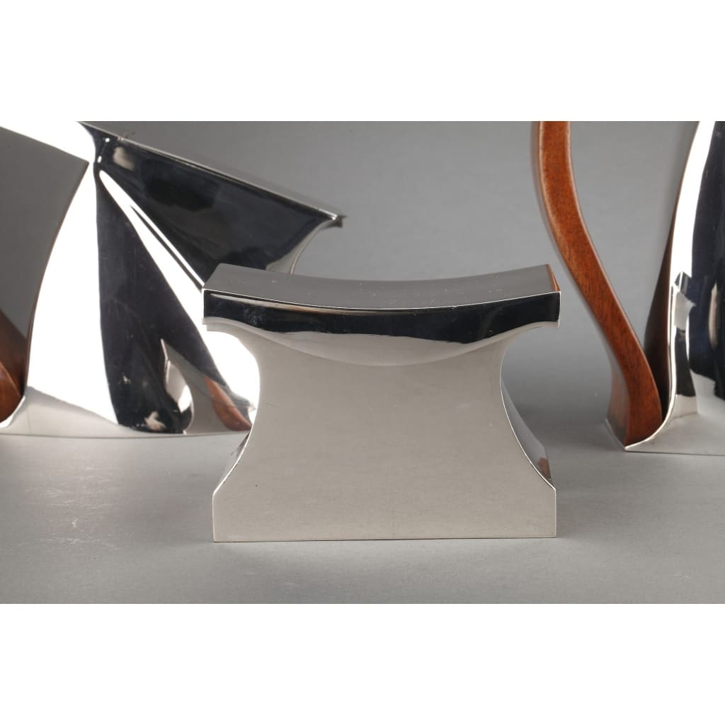 Pierre CARDIN – Service thé café 4 pièces argent massif modèle futuriste XXè 8 Pierre CARDIN – Service thé café 4 pièces argent massif modèle futuriste XXè 8