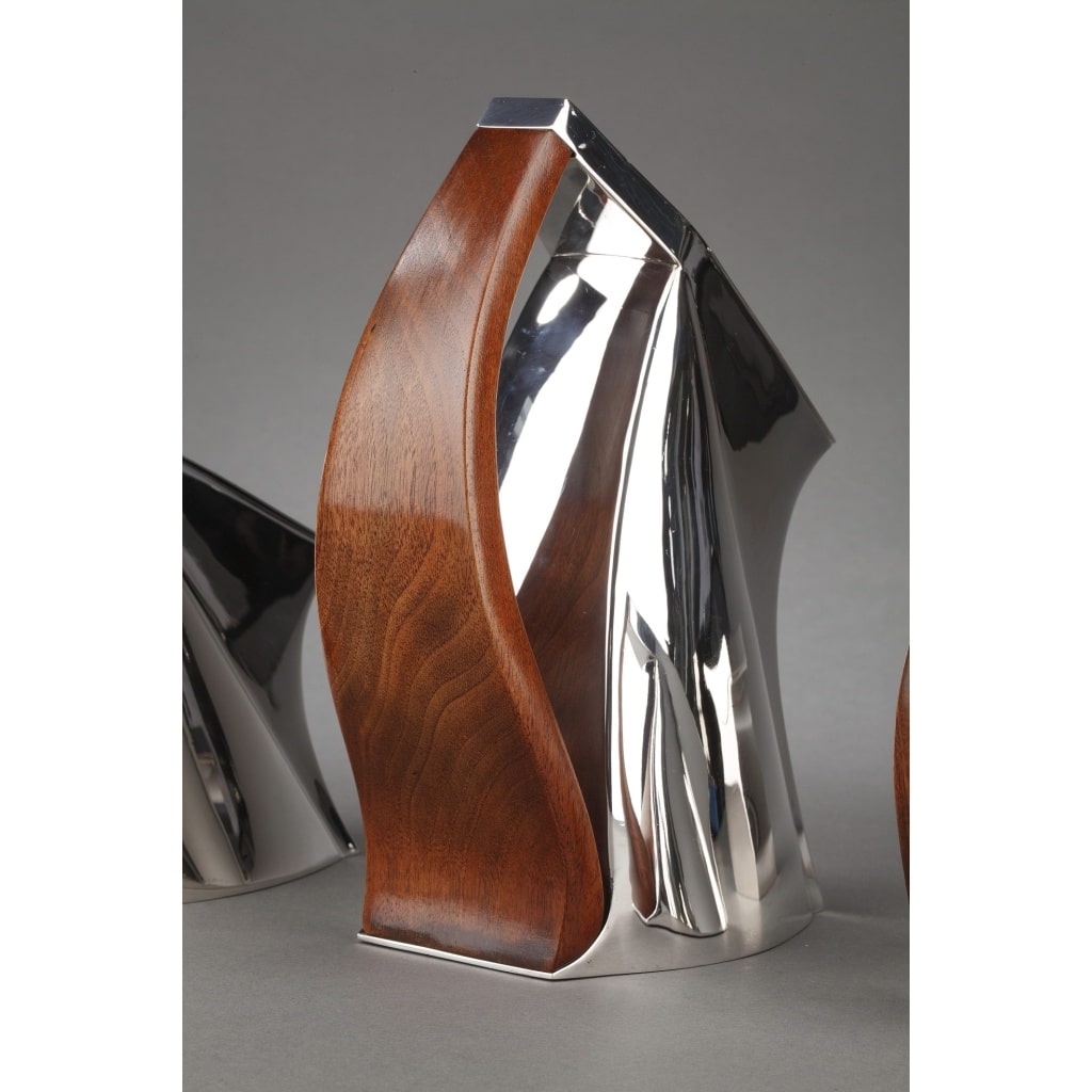 Pierre CARDIN – Service thé café 4 pièces argent massif modèle futuriste XXè 15 Pierre CARDIN – Service thé café 4 pièces argent massif modèle futuriste XXè 15