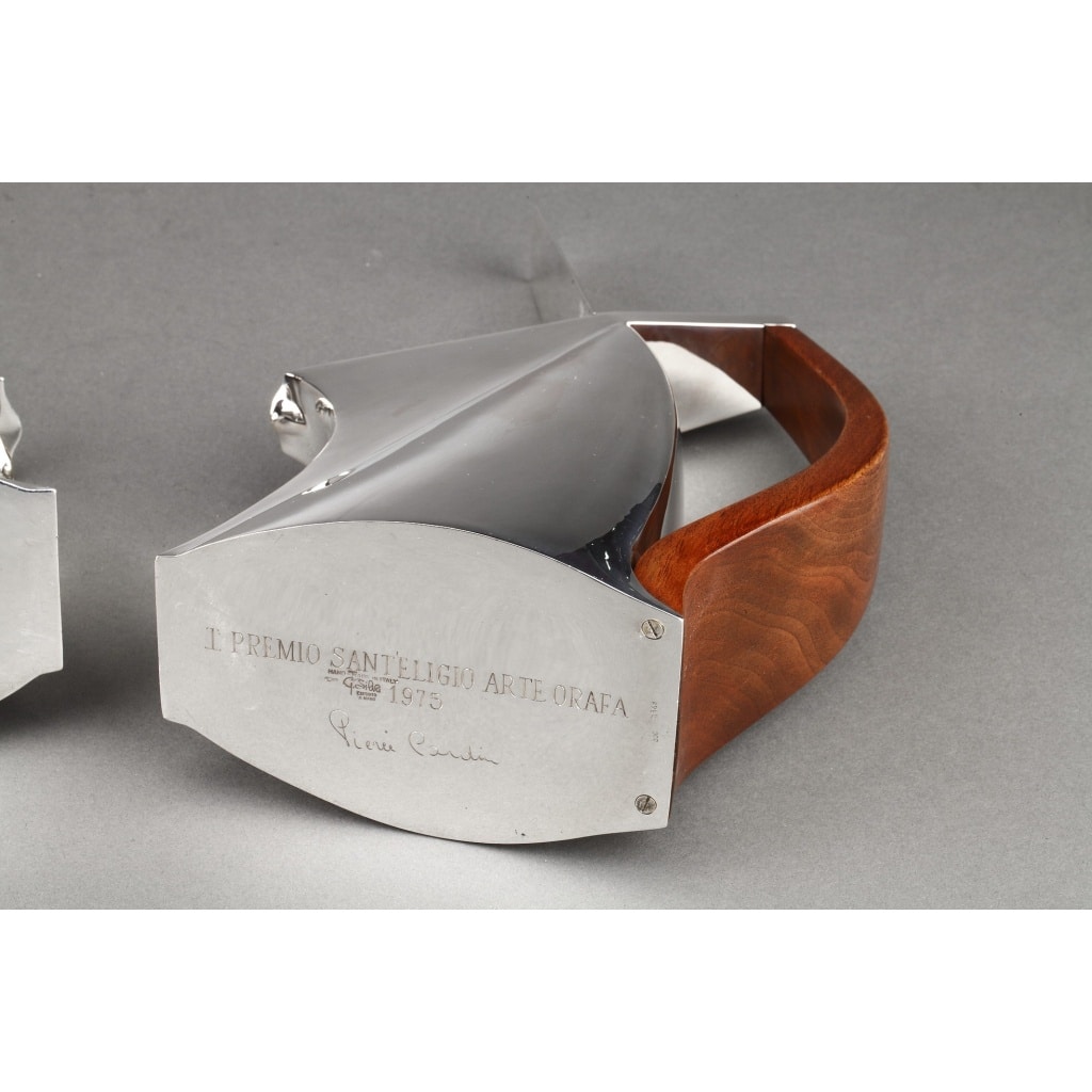 Pierre CARDIN – Service thé café 4 pièces argent massif modèle futuriste XXè 22 Pierre CARDIN – Service thé café 4 pièces argent massif modèle futuriste XXè 22