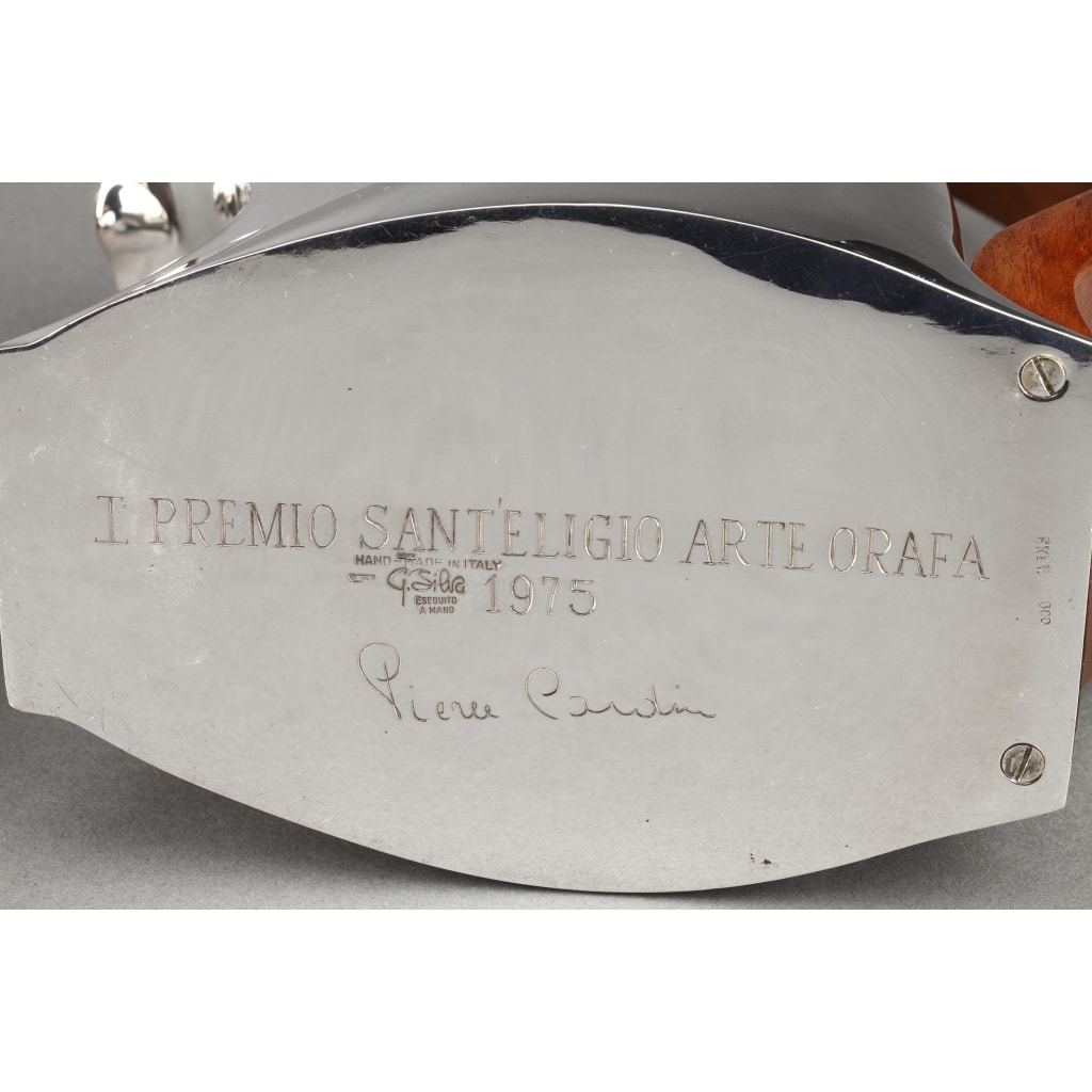 Pierre CARDIN – Service thé café 4 pièces argent massif modèle futuriste XXè 23 Pierre CARDIN – Service thé café 4 pièces argent massif modèle futuriste XXè 23