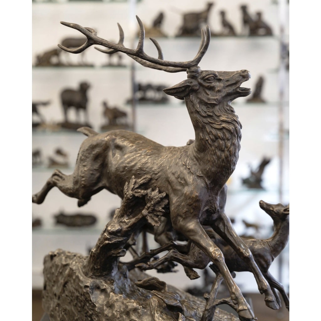 Sculpture – Famille De Cervidés , Clovis – Edmond Masson (1838-1913) – Bronze 7 Sculpture – Famille De Cervidés , Clovis – Edmond Masson (1838-1913) – Bronze 7