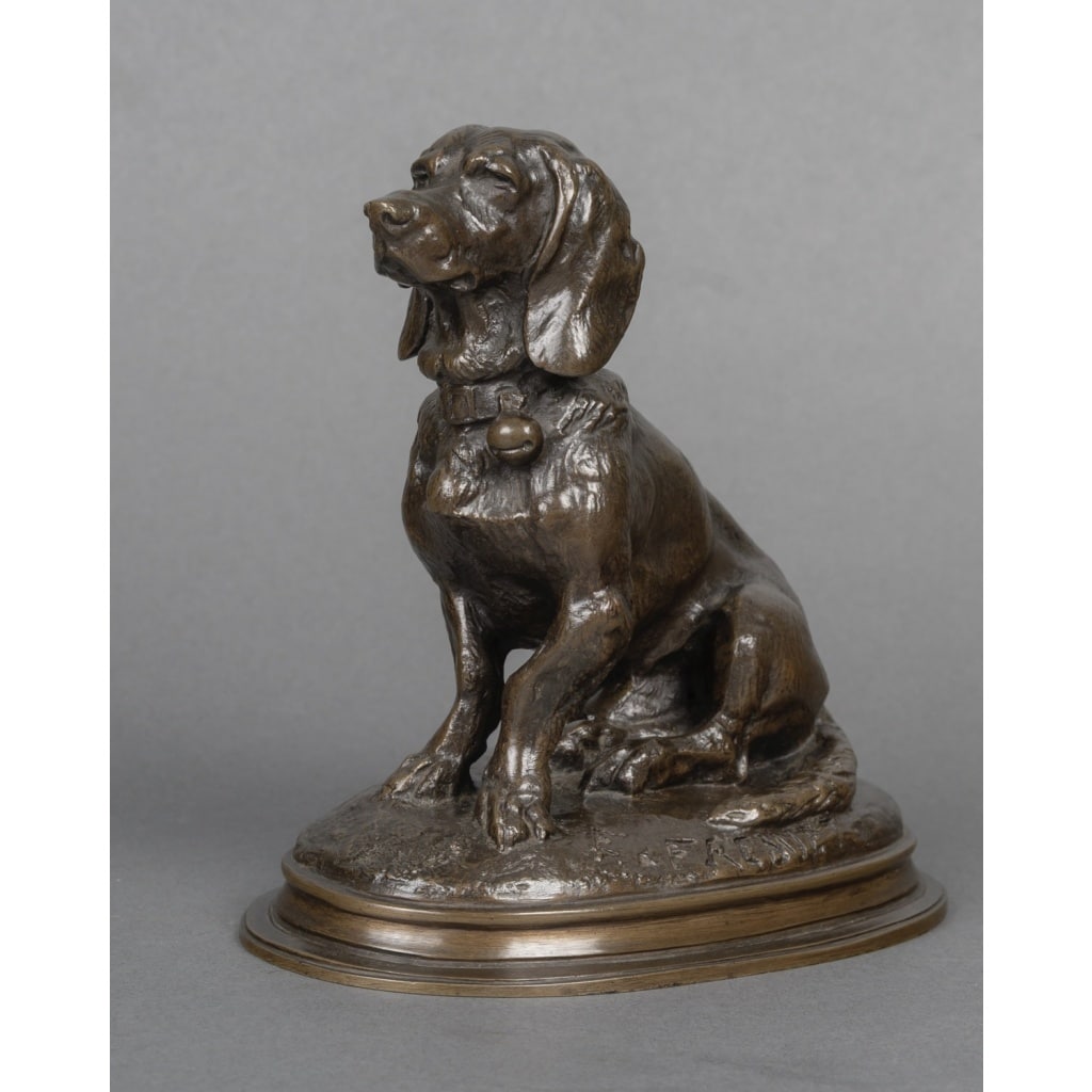 Sculpture – Basset Assis (Ravageot) , Emmanuel Frémiet (1824 -1910) – Bronze 2 Sculpture – Basset Assis (Ravageot) , Emmanuel Frémiet (1824 -1910) – Bronze 2
