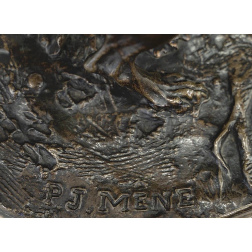 Groupe En Bronze , Chiens Saintongeois Au Repos , Pierre – Jules Mêne (1810-1879) 13 Groupe En Bronze , Chiens Saintongeois Au Repos , Pierre – Jules Mêne (1810-1879) 13