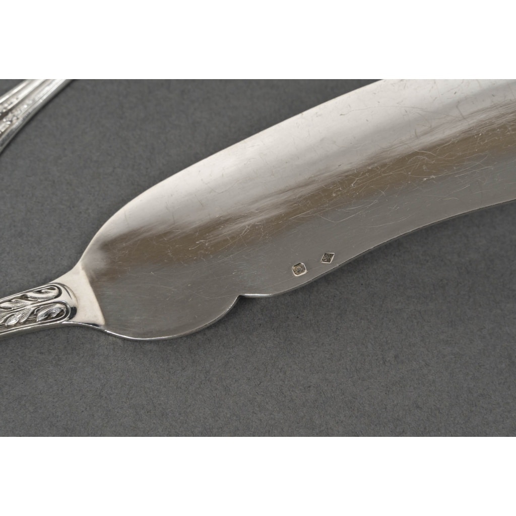 ODIOT Ménagère modèle « LOUVECIENNES » 99 pièces Argent massif XXème 27