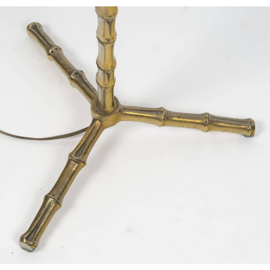 Lampadaire en laiton à l’imitation du bambou, années 1950 3