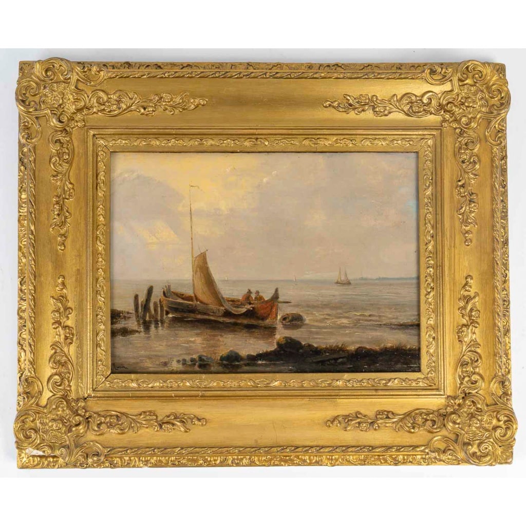 Auguste Henri Musin (1852–1923) – Les Pêcheurs, huile sur bois, vers 1890-1900 2 Auguste Henri Musin (1852–1923) – Les Pêcheurs, huile sur bois, vers 1890-1900 2