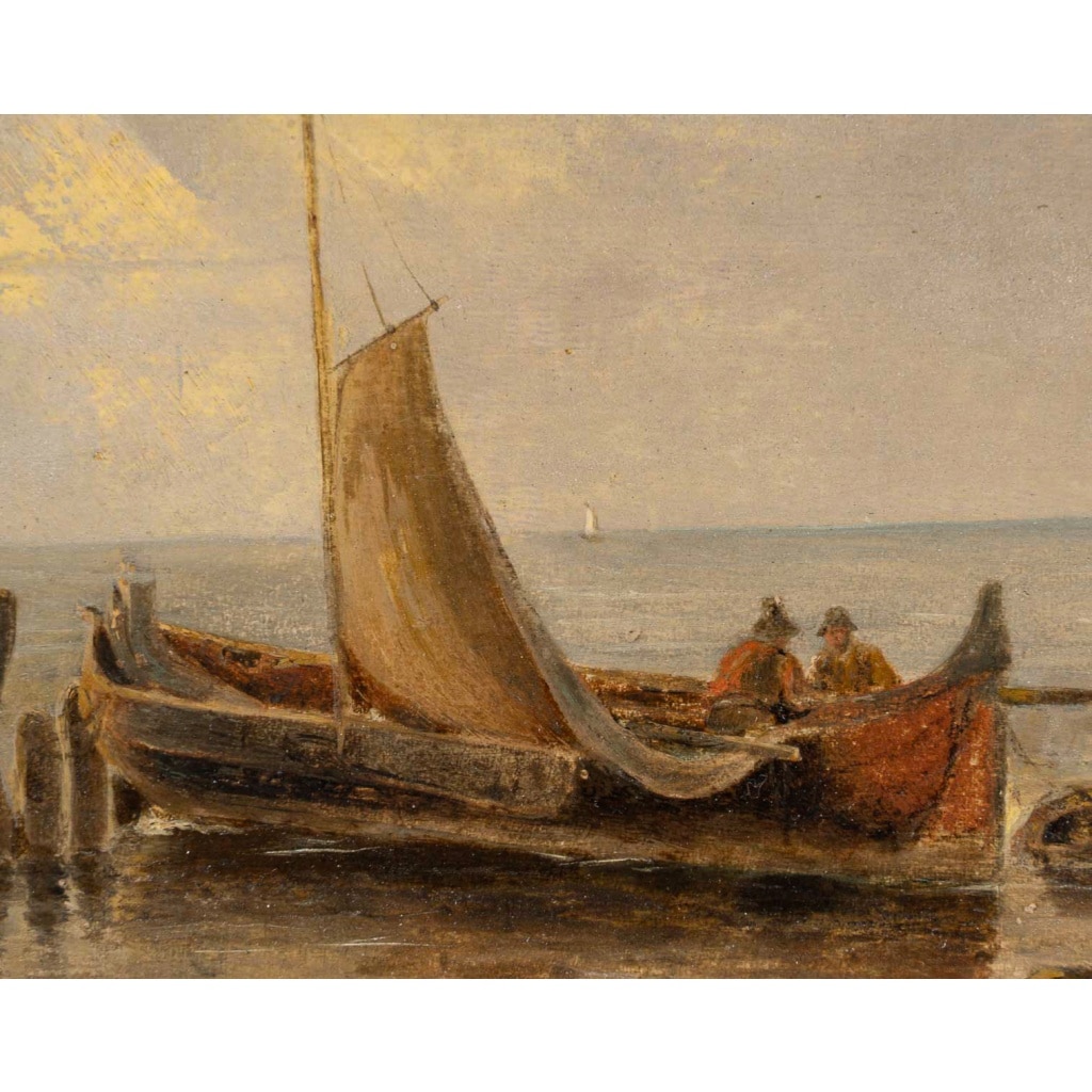 Auguste Henri Musin (1852–1923) – Les Pêcheurs, huile sur bois, vers 1890-1900 4 Auguste Henri Musin (1852–1923) – Les Pêcheurs, huile sur bois, vers 1890-1900 4