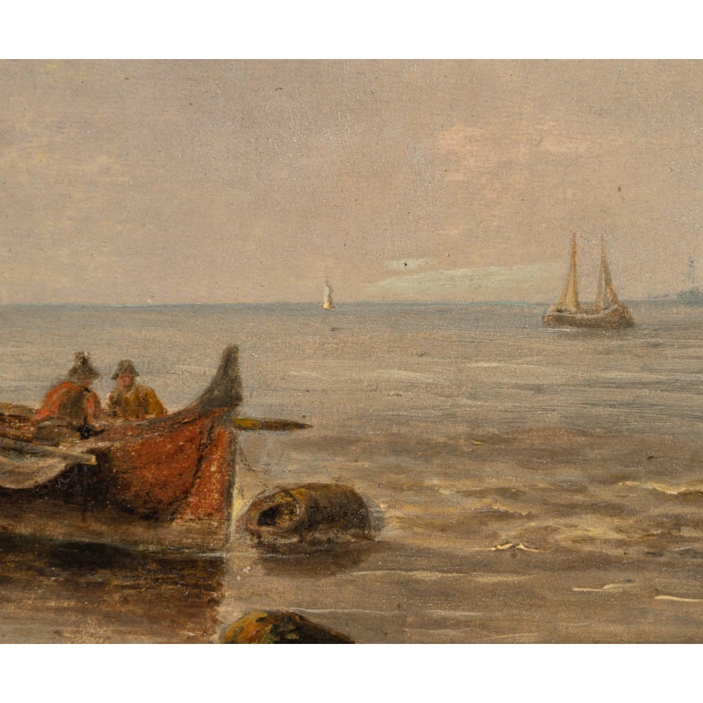 Auguste Henri Musin (1852–1923) – Les Pêcheurs, huile sur bois, vers 1890-1900 5 Auguste Henri Musin (1852–1923) – Les Pêcheurs, huile sur bois, vers 1890-1900 5