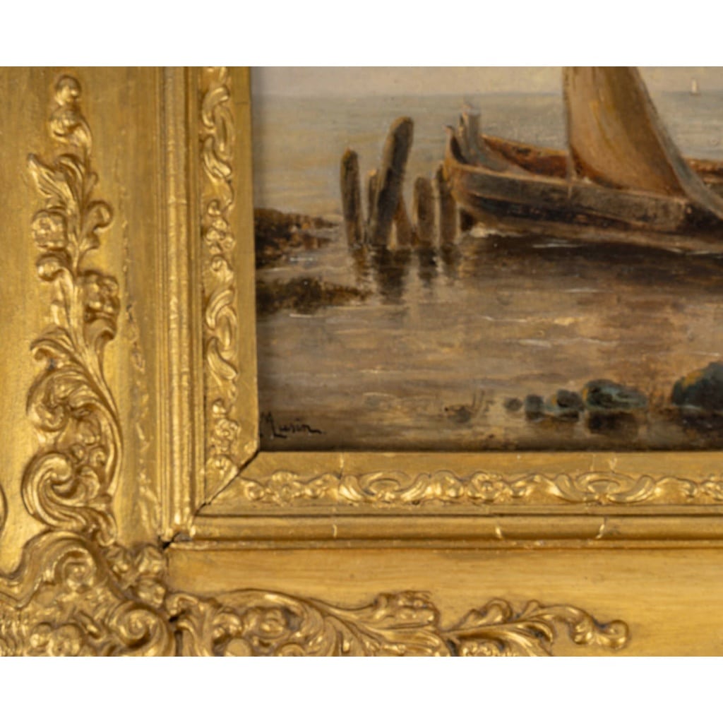 Auguste Henri Musin (1852–1923) – Les Pêcheurs, huile sur bois, vers 1890-1900 7 Auguste Henri Musin (1852–1923) – Les Pêcheurs, huile sur bois, vers 1890-1900 7