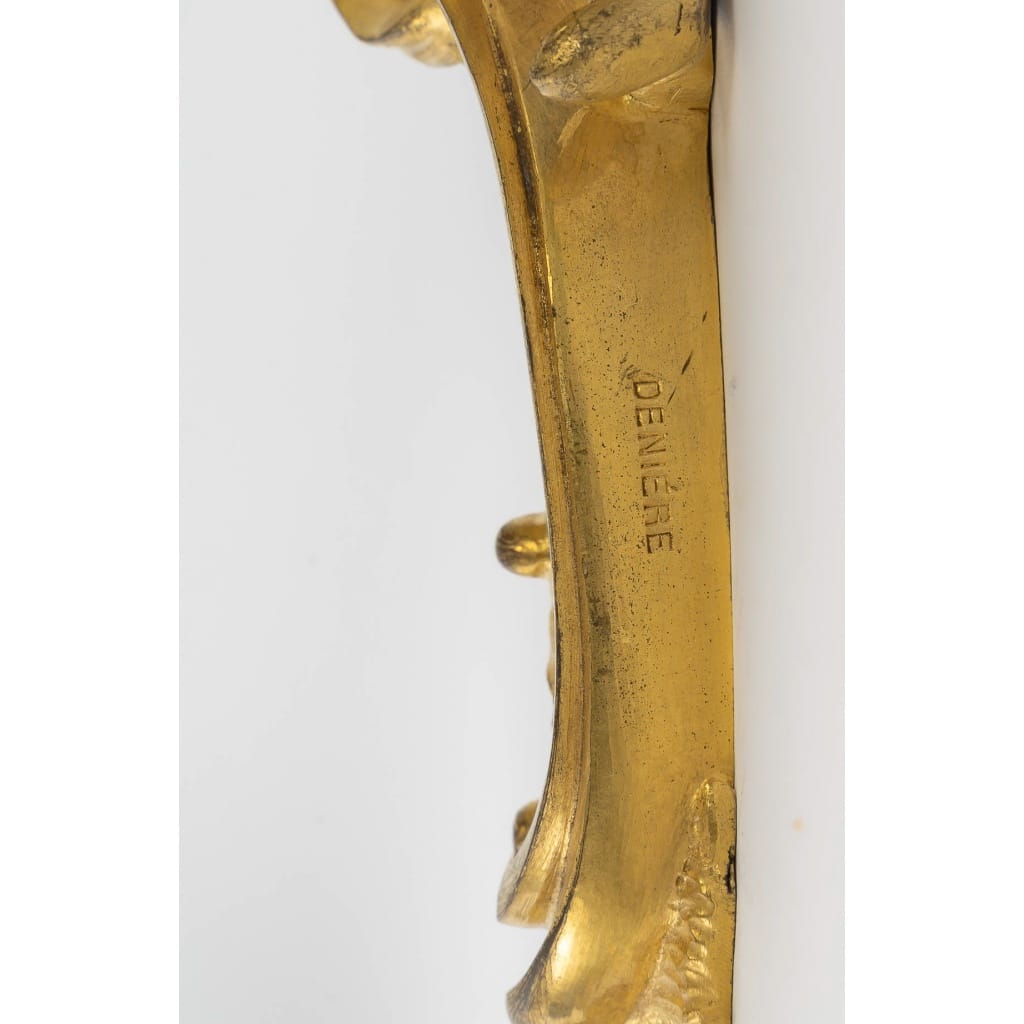 Jean-François Deniere (1774-1866) Paire d’appliques Louis XV en bronze ciselé et doré, d’après Jacques Caffieri 4