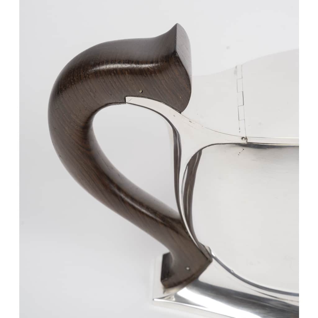 JEAN TETARD – Sucrier couvert ovale à anse en argent massif époque ART DECO 4