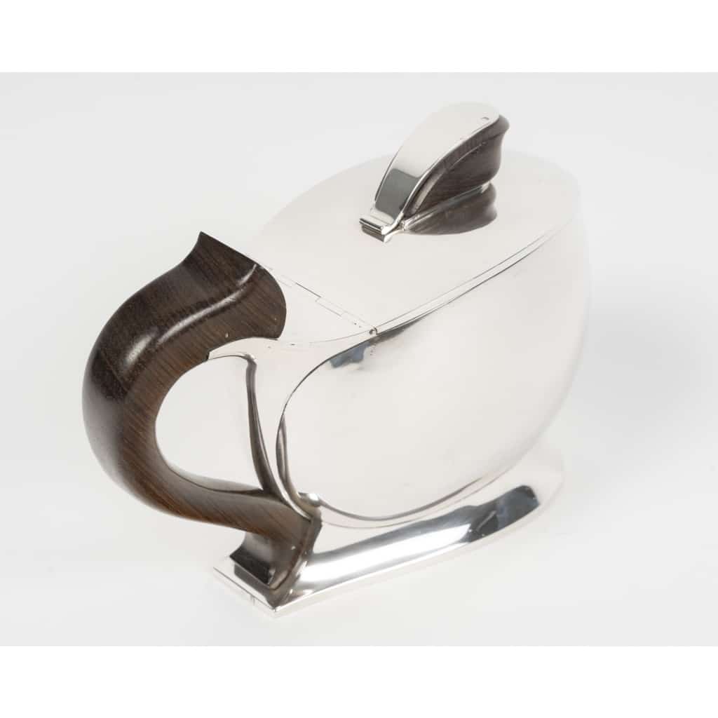 JEAN TETARD – Sucrier couvert ovale à anse en argent massif époque ART DECO 7