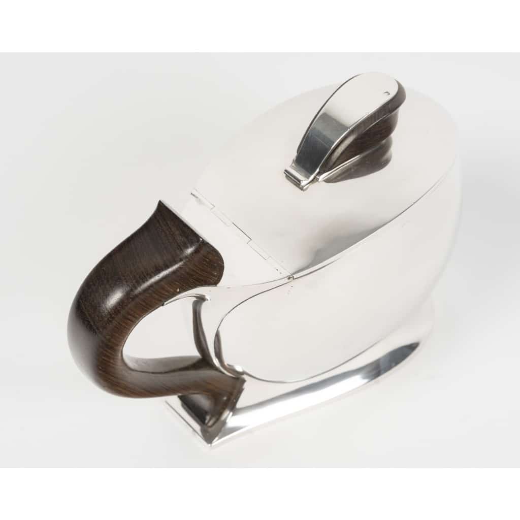 JEAN TETARD – Sucrier couvert ovale à anse en argent massif époque ART DECO 9