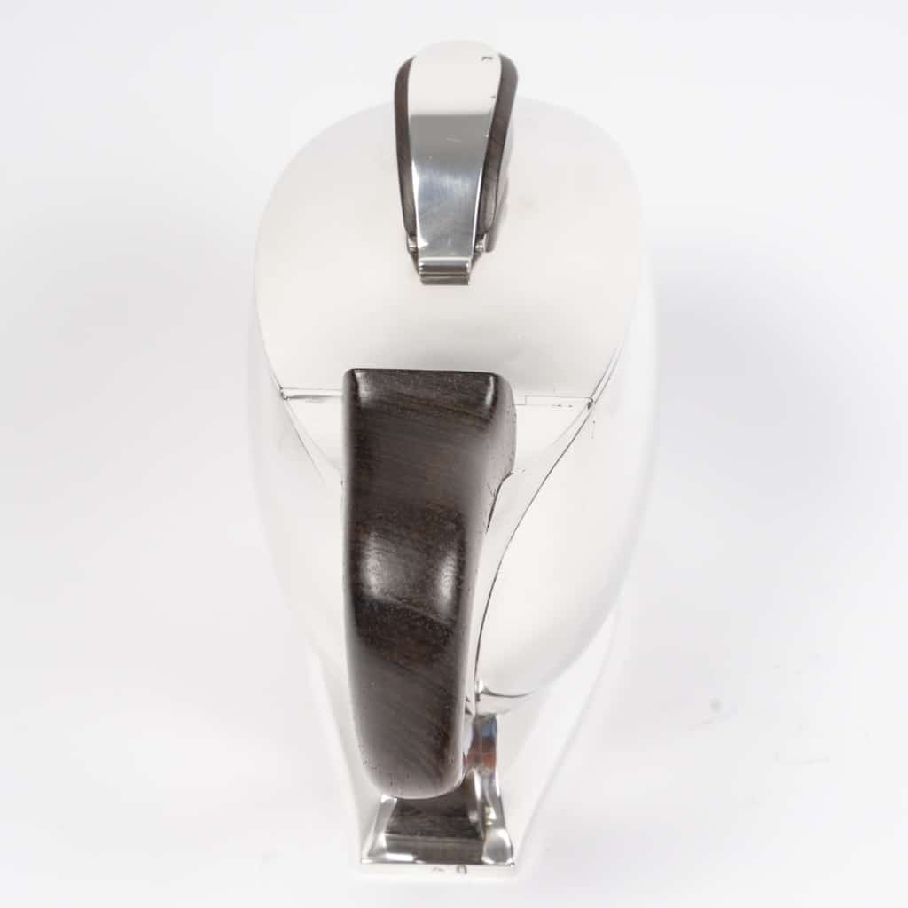 JEAN TETARD – Sucrier couvert ovale à anse en argent massif époque ART DECO 10