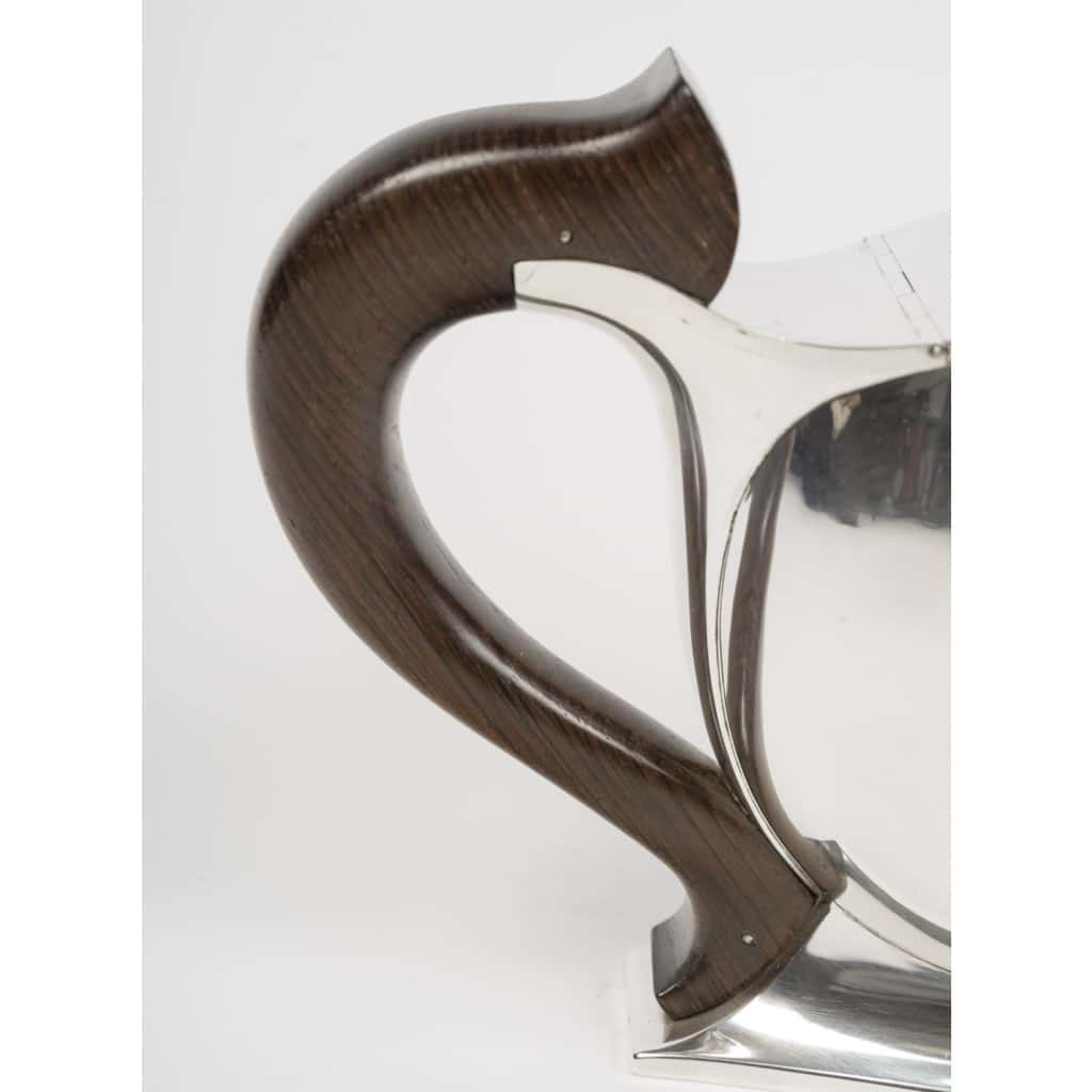 JEAN TETARD – Sucrier couvert ovale à anse en argent massif époque ART DECO 14