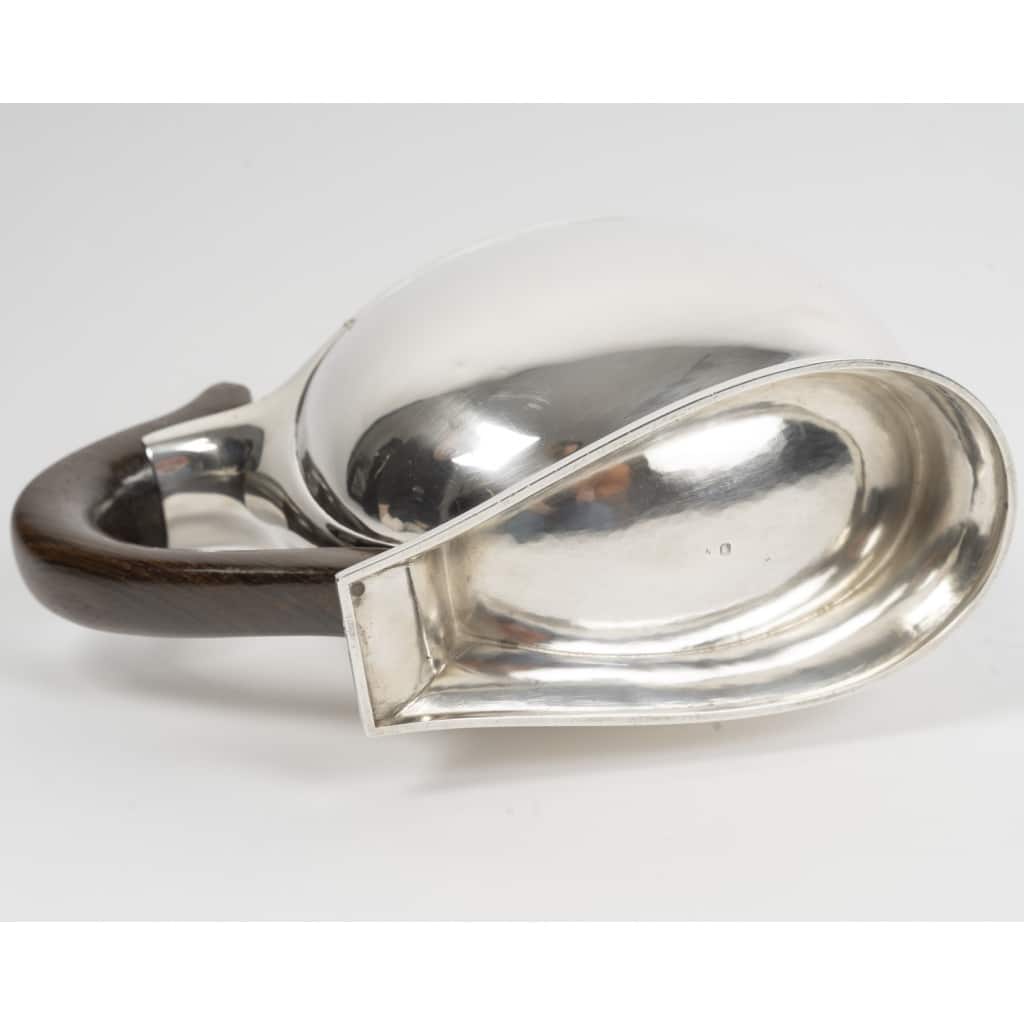JEAN TETARD – Sucrier couvert ovale à anse en argent massif époque ART DECO 17