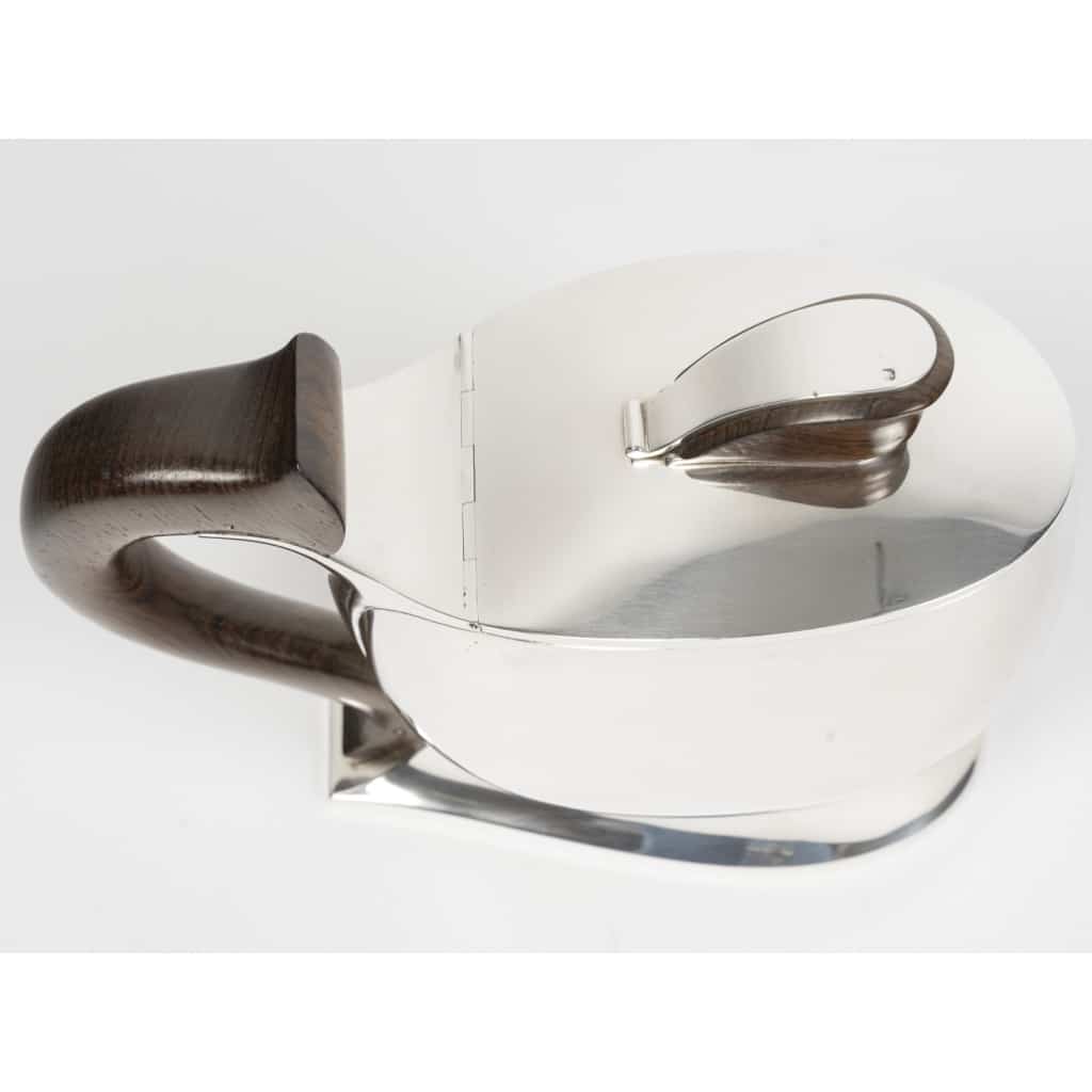 JEAN TETARD – Sucrier couvert ovale à anse en argent massif époque ART DECO 19