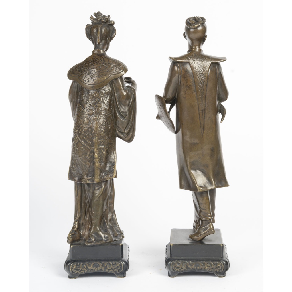 Paire de dignitaires en bronze. France, fin XIXème 6