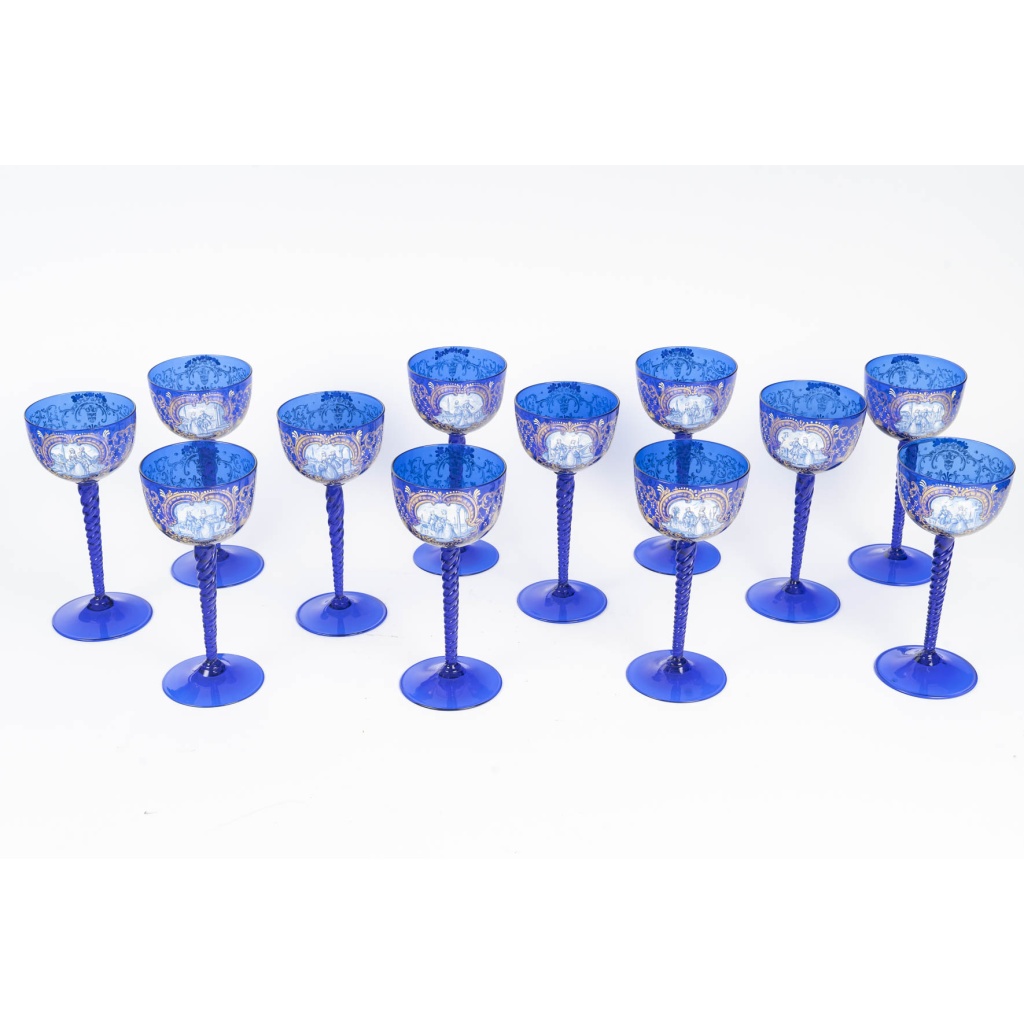 Venise, 12 verres en cristal. XIXème siècle 3 Venise, 12 verres en cristal. XIXème siècle 3