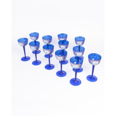 Venise, 12 verres en cristal. XIXème siècle